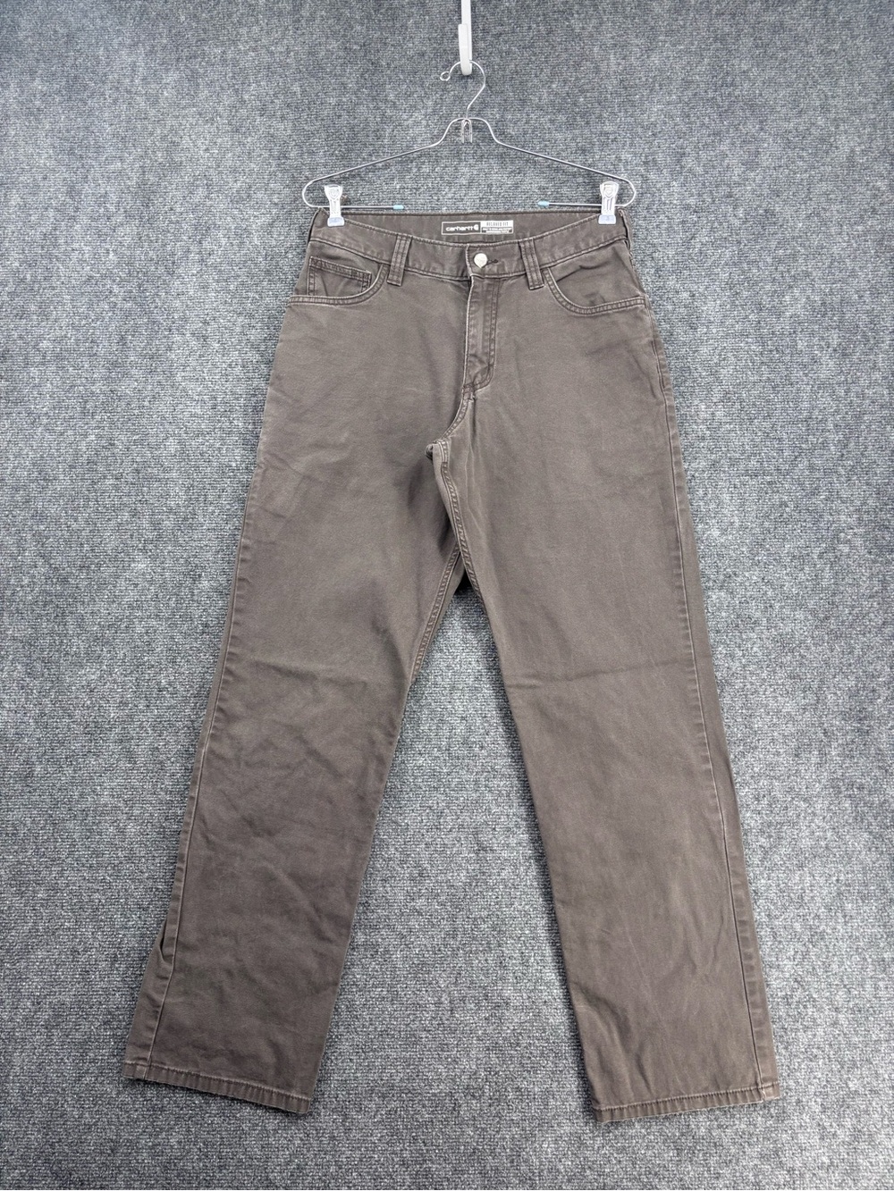 Carhartt Gray Relaxed Straight Rigby Canvas Workwear Pants Men’s 30X30*